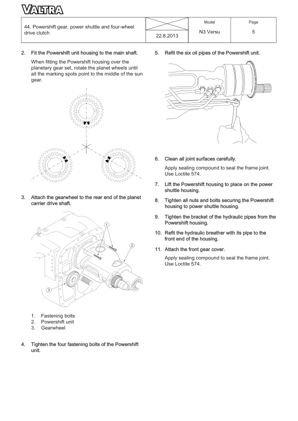 Valtra N123V, N143V, N163V Tractors Repair Manual