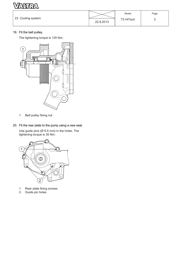 Valtra T133H, T153H, T173H, T193H Tractors Repair Manual