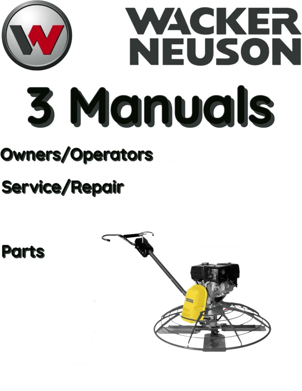 WACKER NEUSON CT36 CONCRETE TROWELL OPERATORS SERVICE PARTS MANUAL