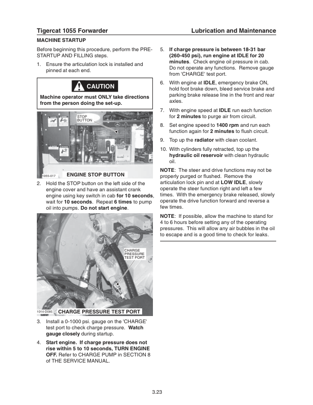 Tigercat 1045, 1055 Forwarder Repair Service Manual