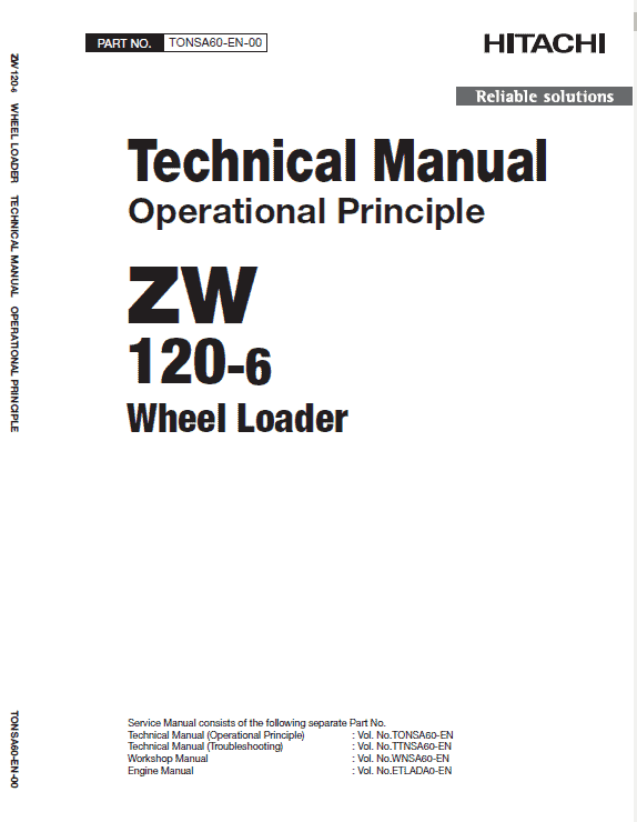 Hitachi ZW120-6 Wheel Loader Service Repair Manual Workshop Guide