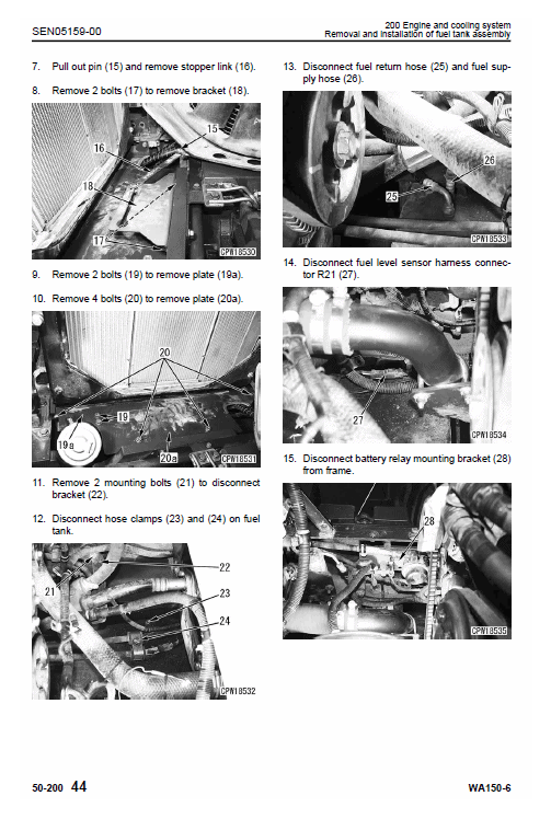 Komatsu WA150-6 Wheel Loader Service Manual Workshop Guide