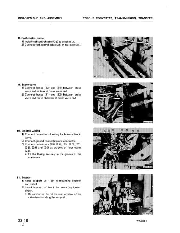 Komatsu WA350-1 Wheel Loader Service Manual Workshop Guide