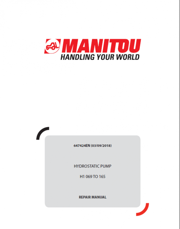Manitou MRT 1850, 2150, 2540 Privilege Plus E3 Telehandler Repair Service Manual