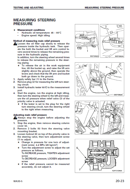 Komatsu WA30-5 Wheel Loader Service Manual Workshop Guide