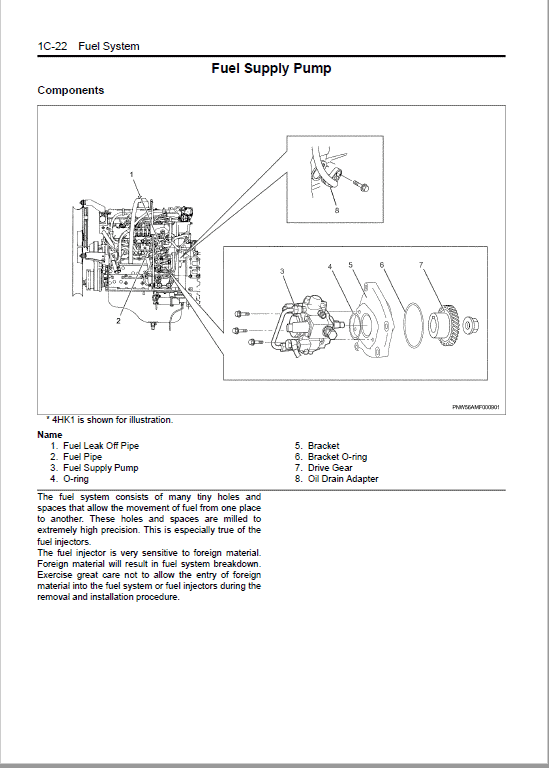 Isuzu 4HK1 Engine Repair Service Manual Workshop Guide