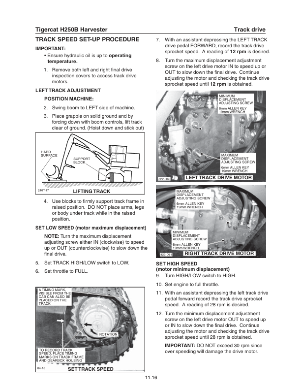 Tigercat H250B Harvester Repair Service Manual (250H0101 – 250H2000)