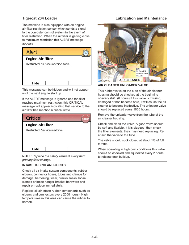 Tigercat 234 Loader Repair Service Manual