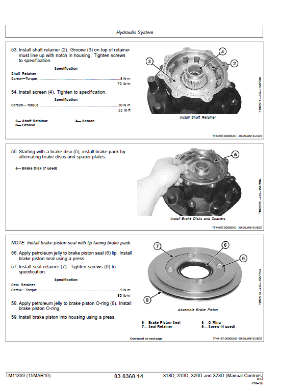 John Deere 318D, 320D SkidSteer Loader Technical Manual (Manual Controls) Workshop Guide
