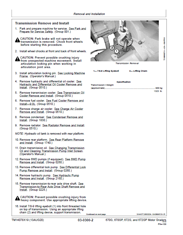 John Deere 670G, 670GP, 672G, 672GP Grader Technical Manual (S.N 680878 – 680877 ) Workshop Guide