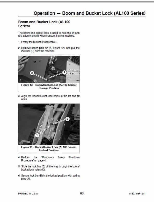Gehl AL 140 Articulated Loader Repair Service Manual