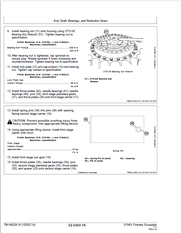 John Deere 3154G Swing Excavator Repair Technical Manual (S.N after D310001 – ) Workshop Guide
