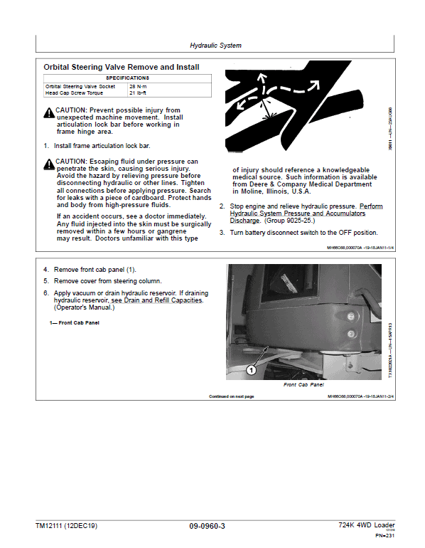 John Deere 724K 4WD Engine 6090HDW13 (iT4) Technical Manual (S.N 634315 – 658064) Workshop Guide