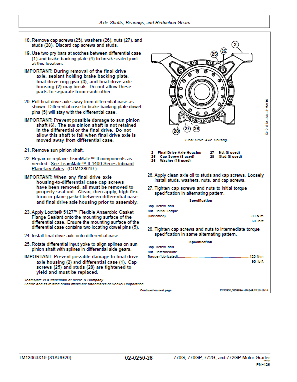 John Deere 770G, 770GP, 772G, 772GP Grader Technical Manual (S.N 656729 -678817) Workshop Guide