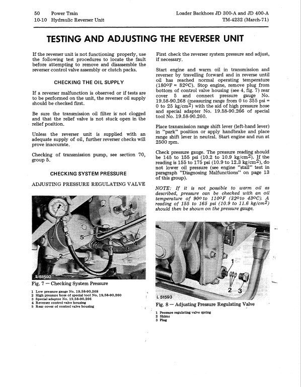 John Deere 300A, 400A Backhoe Loader Repair Technical Manual Workshop Guide