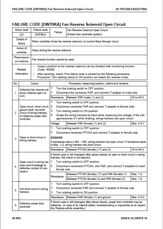 Komatsu D85EX-18, D85PX-18 Dozer Service Manual Workshop Guide