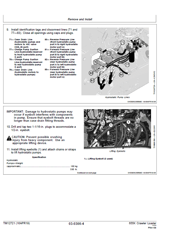 John Deere 655K Crawler Loader Technical Manual (SN. from E233169-E339206) Workshop Guide