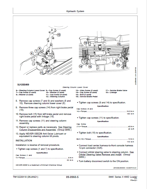 John Deere 844K 4WD Series II Loader Technical Manual (S.N after C664096 & D664096 -) Workshop Guide