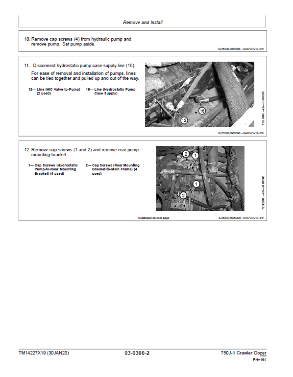John Deere 750J-II Crawler Dozer Technical Manual (SN. from D306890-D330911) Workshop Guide