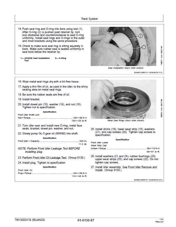 John Deere 750K, 850K Crawler Dozer Technical Manual (SN. from F271510) Workshop Guide