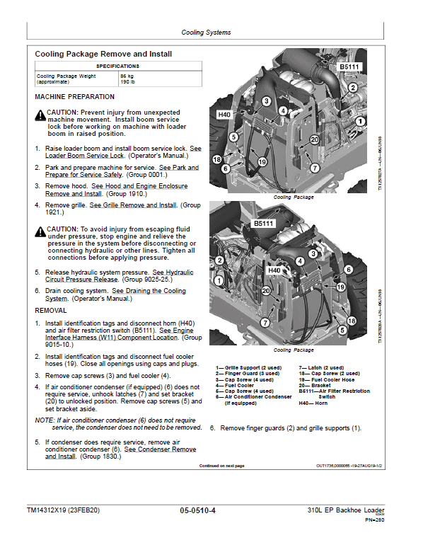 John Deere 310L EP Backhoe Loader Technical Manual (S.N G329328 – G390995) Workshop Guide