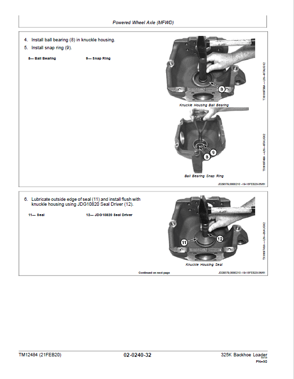 John Deere 325K Backhoe Loader Repair Technical Manual (S.N C219607 – C235588) Workshop Guide