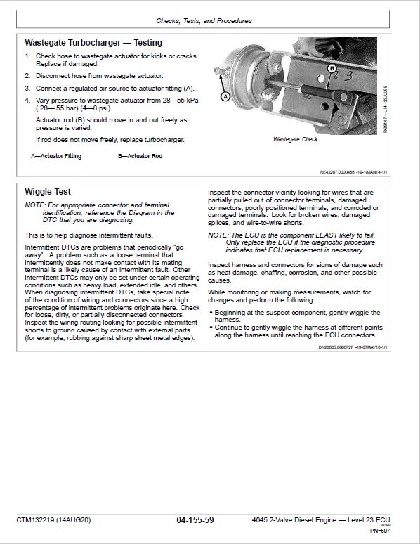 John Deere 4045 2-Valve Diesel Engine Level 23 ECU Component Technical Manual (CTM132219) Workshop Guide
