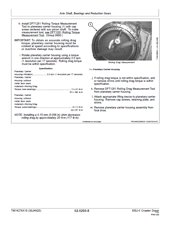 John Deere 850J-II Crawler Dozer Technical Manual (SN. from D000001) Workshop Guide