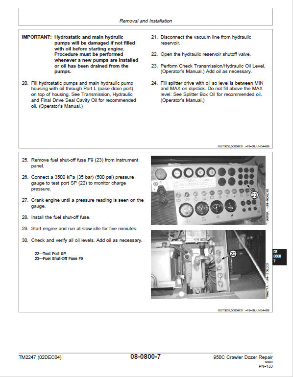John Deere 950C Crawler Dozer Technical Manual (TM2247 and TM1849) Workshop Guide