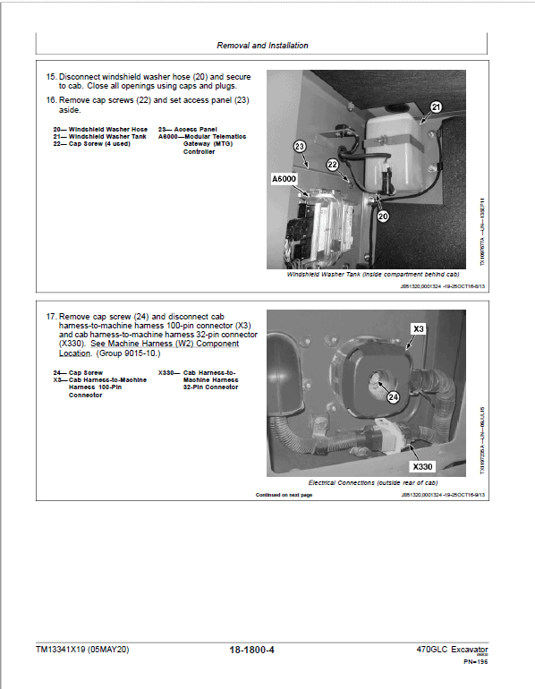 John Deere 470GLC Excavator Repair Technical Manual (S.N after F235001 – ) Workshop Guide