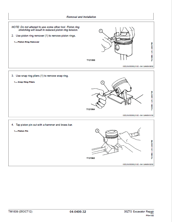 John Deere 35ZTS Excavator Repair Technical Manual Workshop Guide