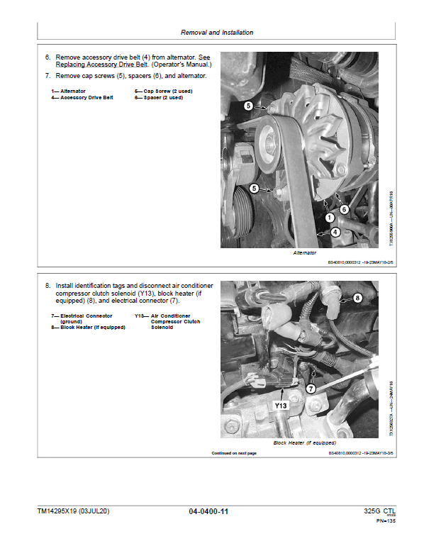 John Deere 325G Compact Track Loader Repair Technical Manual (S.N after J328658 – ) Workshop Guide