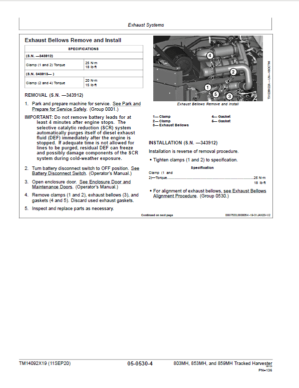 John Deere 803MH, 853MH, 859MH Harvester Open-Loop Repair Manual (S.N F293917 – & L343913 -) Workshop Guide