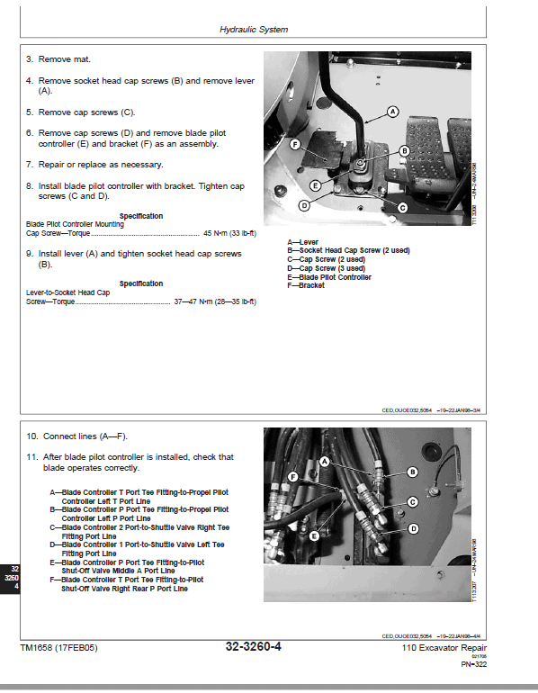 John Deere 110 Excavator Repair Technical Manual Workshop Guide