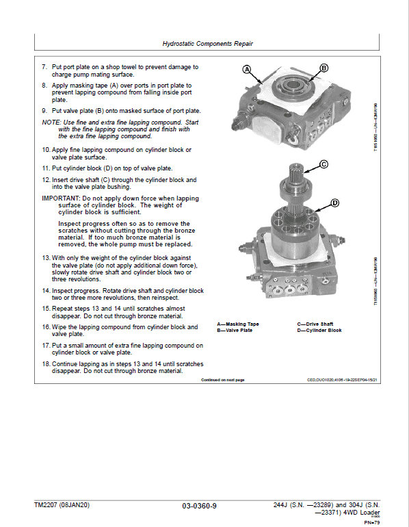 John Deere 244J, 304J 4WD Loader Technical Manual (SN. before 23289) Workshop Guide