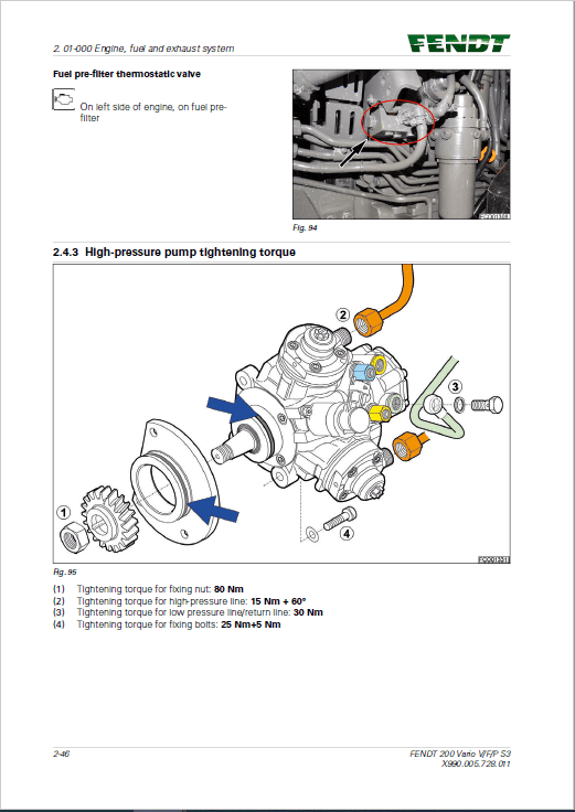 Fendt 207, 208, 209, 210, 211 Vario VFP S3 Tractors Workshop Repair Manual Workshop Guide
