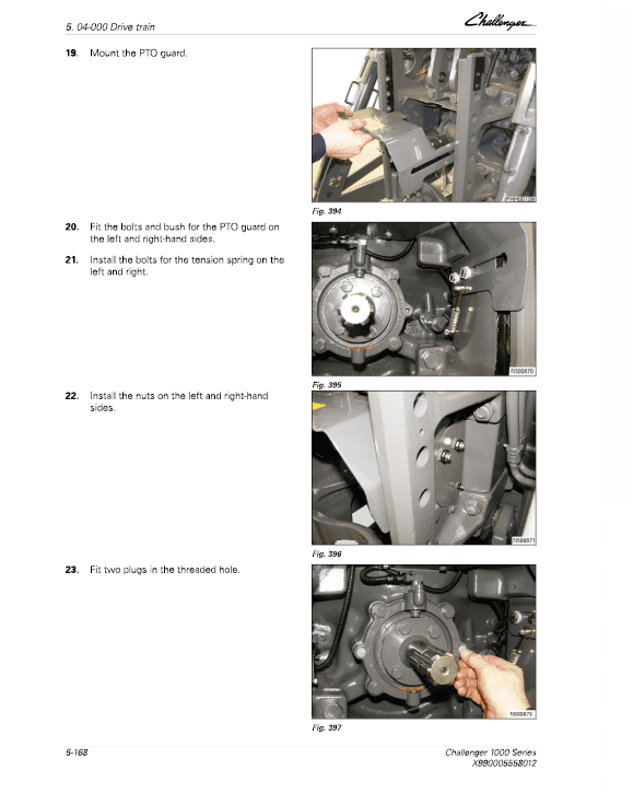 Challenger 1038, 1042, 1046, 1050 Tractor Service Manual Workshop Guide