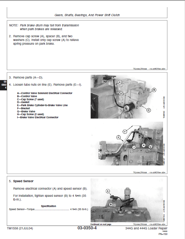 John Deere 344G, 444G Loader Repair Technical Manual Workshop Guide