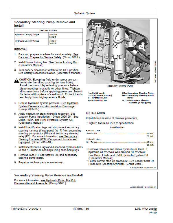 John Deere 624L 4WD Loader Repair Technical Manual (S.N after F693054 – ) Workshop Guide