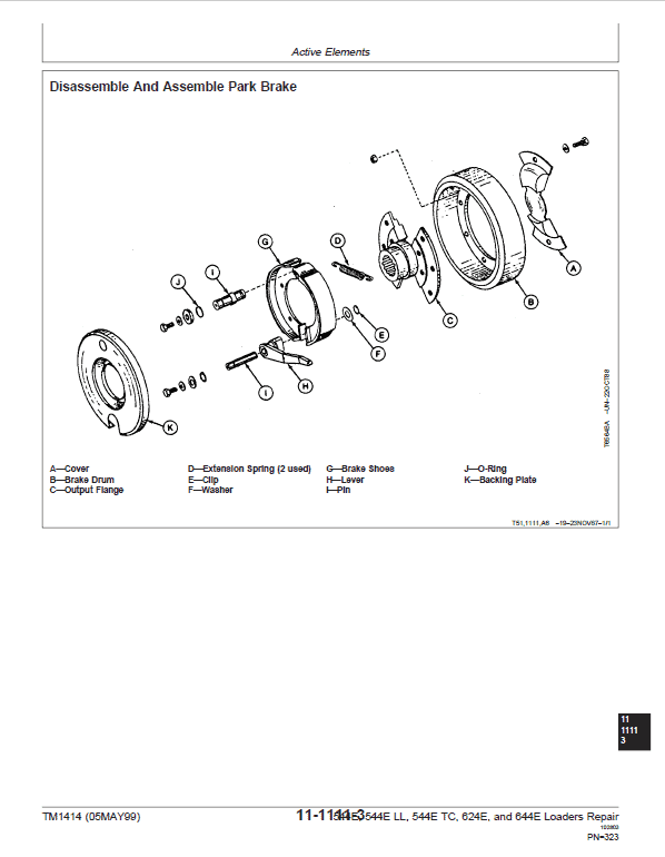 John Deere 544E, 544E LL, 544E TC, 624E, 644E Loader Technical Manual Workshop Guide