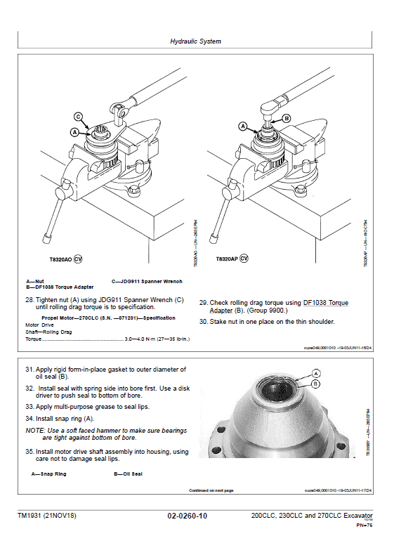 John Deere 200CLC, 230CLC, 270CLC Excavator Repair Technical Manual Workshop Guide