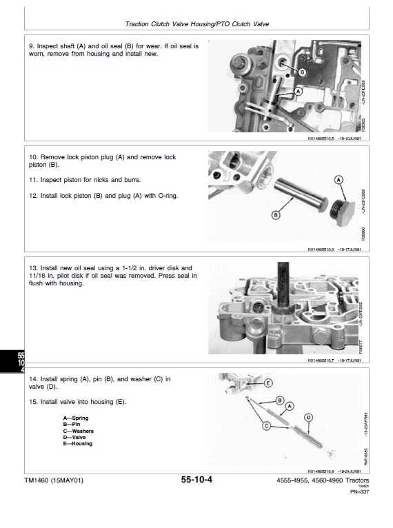 John Deere 4555, 4755, 4955 Tractors Repair Technical Manual Workshop Guide