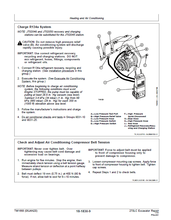 John Deere 270LC Excavator Repair Technical Manual Workshop Guide
