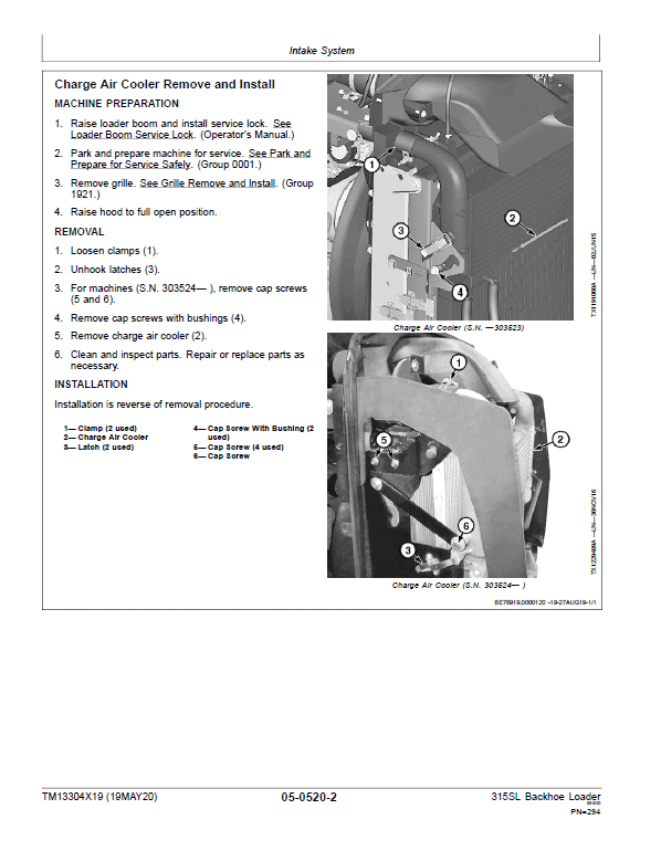 John Deere 315SL Backhoe Loader Repair Technical Manual (S.N F273920 – F390995) Workshop Guide