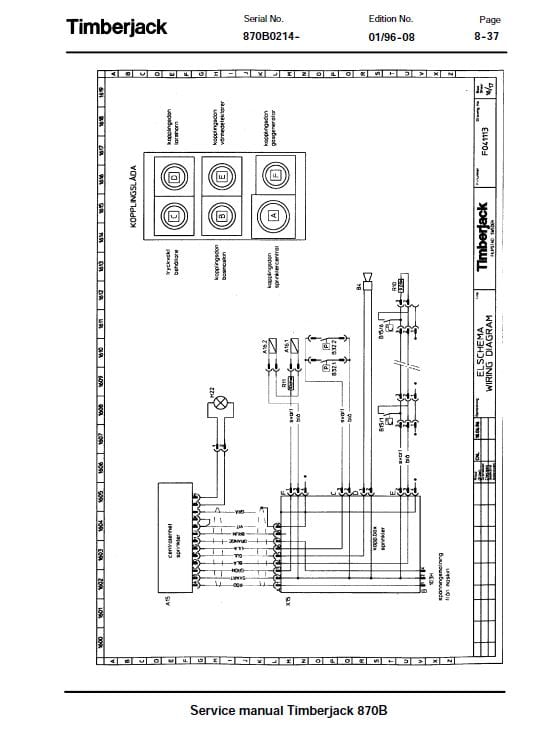 Timberjack 870B Single Grip Harvester Service Repair Manual Workshop Guide