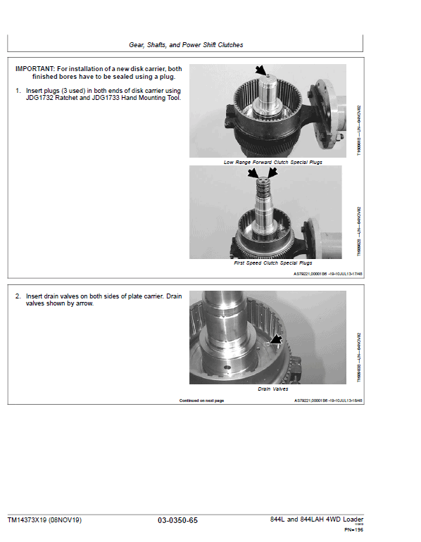 John Deere 844L, 844LAH 4WD Loader Repair Technical Manual (S.N F697293 & L697293 – ) Workshop Guide