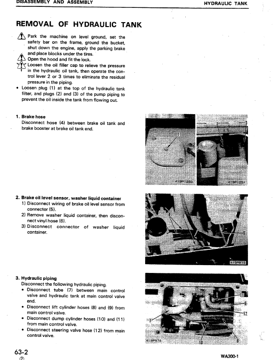 Komatsu WA300-1, WA320-1 Wheel Loader Service Manual Workshop Guide