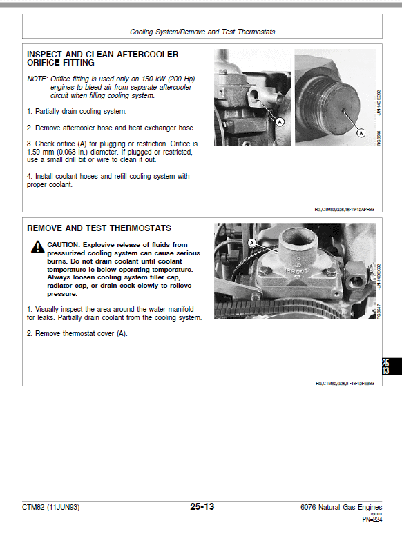 John Deere 6076 Natural Gas Engines (S.N after 500000 – ) Technical Manual (CTM82) Workshop Guide