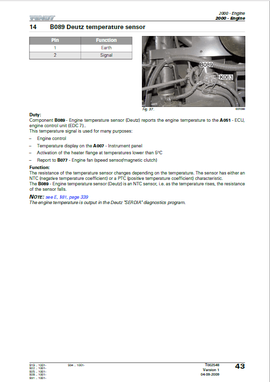 Fendt 922, 924, 927, 930, 933, 936 Vario COM III Tractors Workshop Repair Manual Workshop Guide