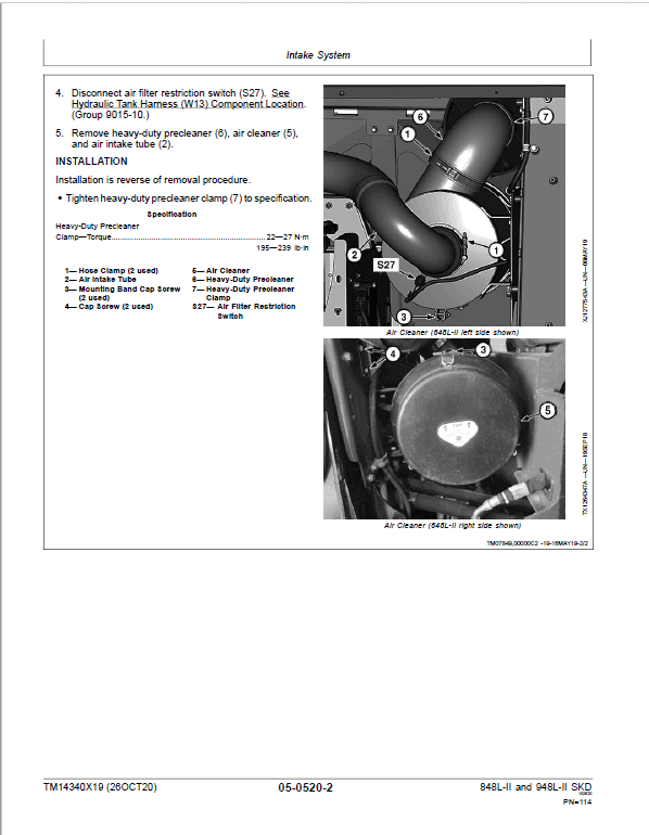 John Deere 848L-II, 948L-II Skidder Repair Technical Manual (S.N C690814 & D690814 – ) Workshop Guide